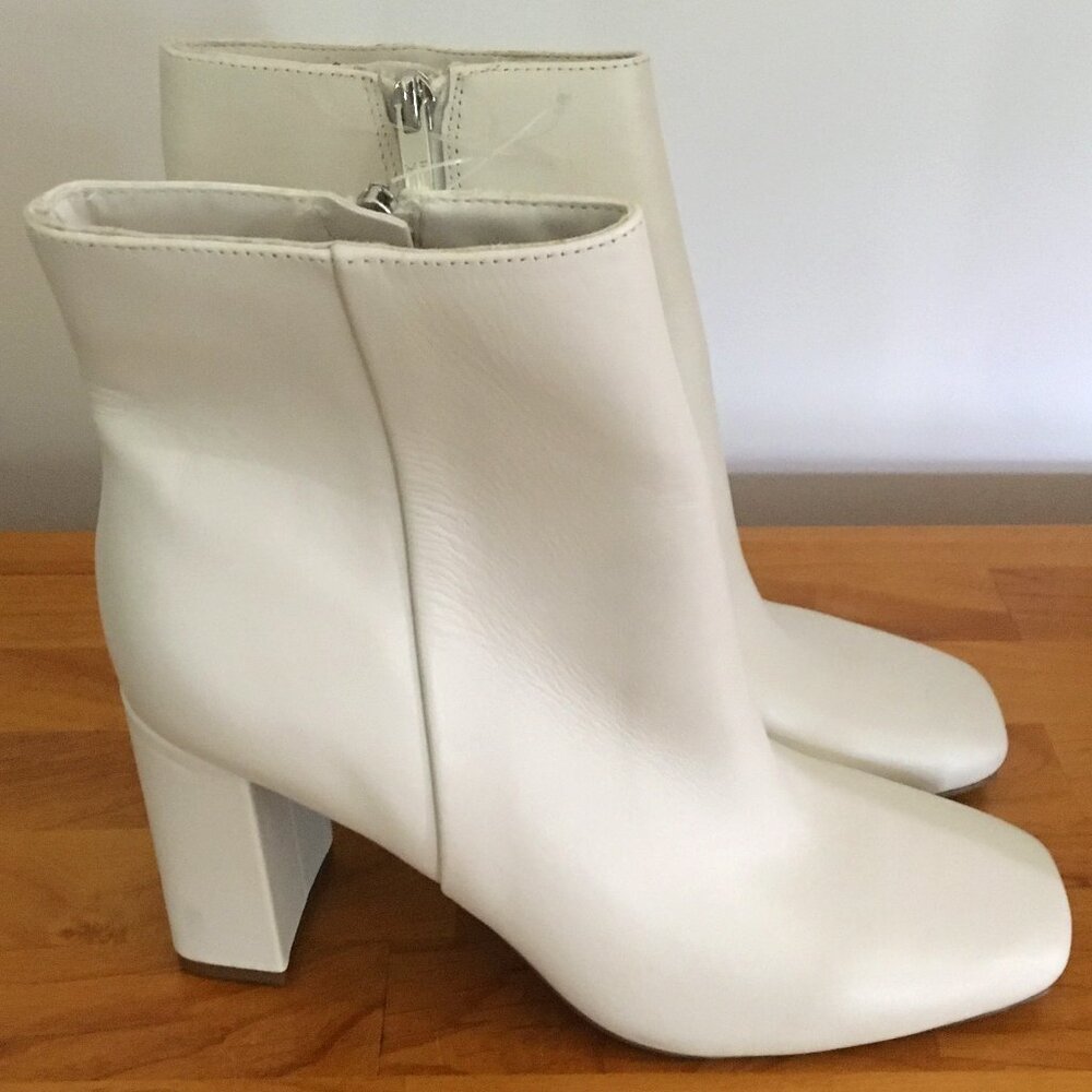 Marc Fisher Zip Up Booties White Size 8 and 10 BRAND NEW